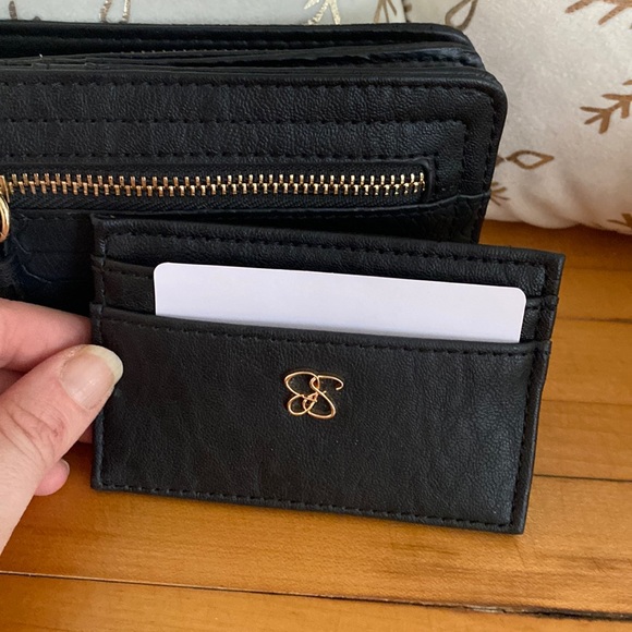 Jessica Simpson Faux Snakeskin Wallet & Card Case, Black - Picture 6 of 16